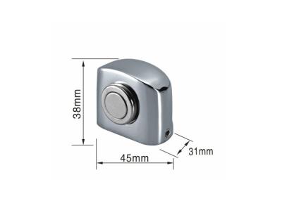 China Heavy Duty Magnetic Door Stop Holder 45x31x38mm Silver Color Floor Mounted for sale