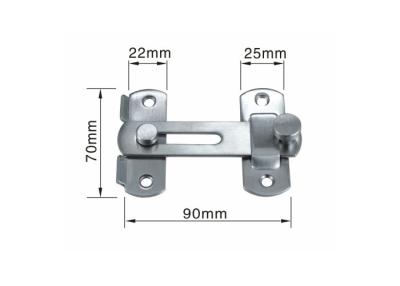 China Ss304 Door Lock Latch Simple Modern Style Heavy Duty 70x22mm Small Size for sale