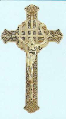China Gold - Plated Coffin Cross Handles Plastic Parts For European Coffins for sale