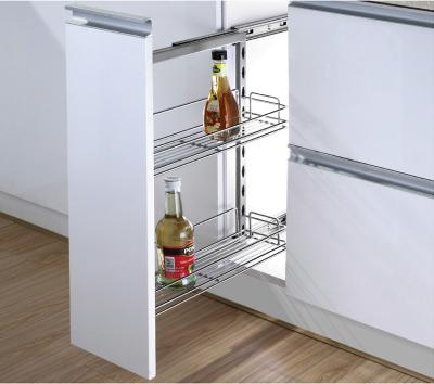 China Kitchen Side Pull Out Cabinet Organizer , Pull Out Metal Basket In Iron for sale