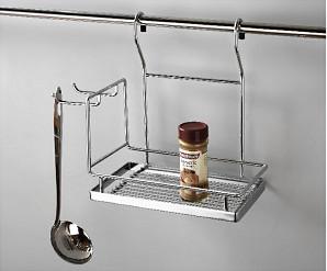 China Eco - Friendly Modern Kitchen Shelves Wall Hanging Spice Rack In Metal for sale