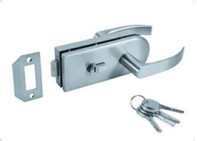 China Cerradura de puerta de cristal de acero inoxidable con llave, cierre de puerta de cristal de desplazamiento de la manija en venta