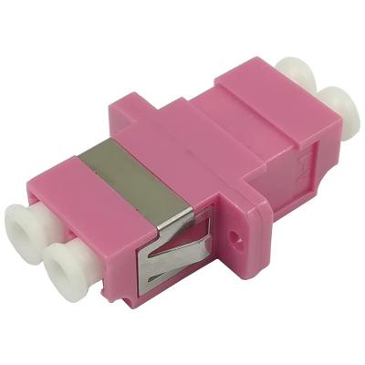 China OM4 LC Duplex Fiber Optic Cable Adapter SC Simplex Cutout Flanged Violet Color for sale