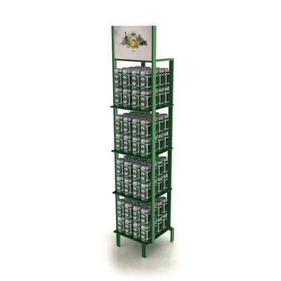 China Customized Splendid Wine Display Rack Metal Display Stand Steady Alcohol Display Stand for Beer for sale