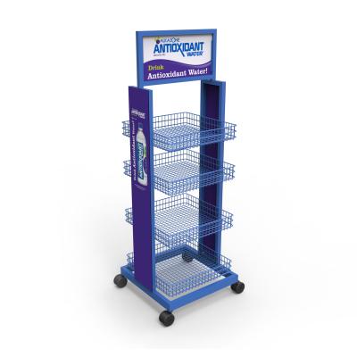China Hot Selling Supermarket Water Bottle Display Shelves Metal Wire Display Racks With Customized Logo for sale