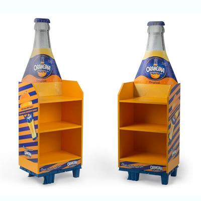 China Three Layers Wine Display Stand Can Beverage Wooden Display Rack For Supermarket for sale
