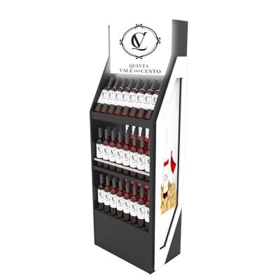 Chine Présentoir en verre de vin de présentoir d'alcool de magasin de détail de Floorstanding pour des cocktails à vendre