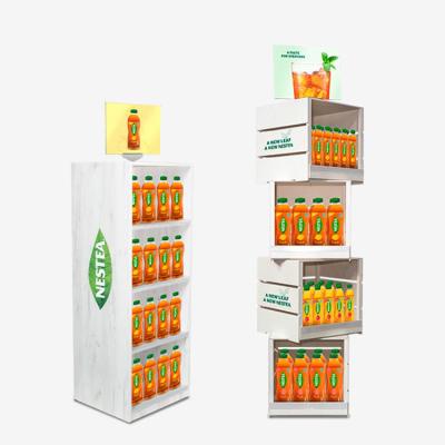 China Stackable Free Standing Display Rack Supermarket Beverage Juice Display Stand for sale