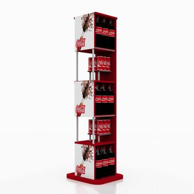 China Floorstanding Wine Display Stand Beverage Drink Can Storage Rack For Supermarket for sale