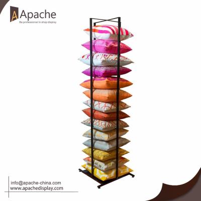 China Retail Store Metal Display Stands Metal Pillow Display Rack With Casters for sale