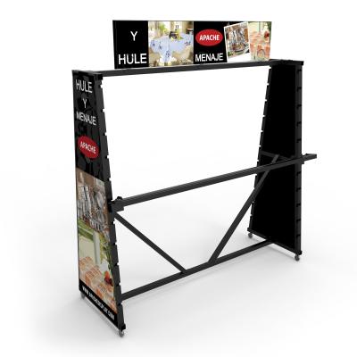 China Classic Roll Tablecloth Storage Rack Fabric Roll Display Rack Double Sided for sale