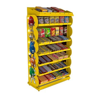 China Customized Point Of Sales Displays Candy Display Rack With Adjustable Trays for sale