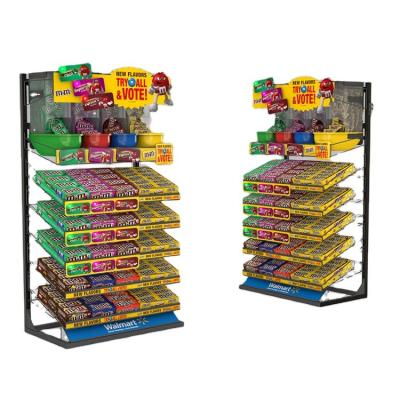 China Candy Point Of Sales Displays Store Snack Display Rack With Removable Metal Trays for sale