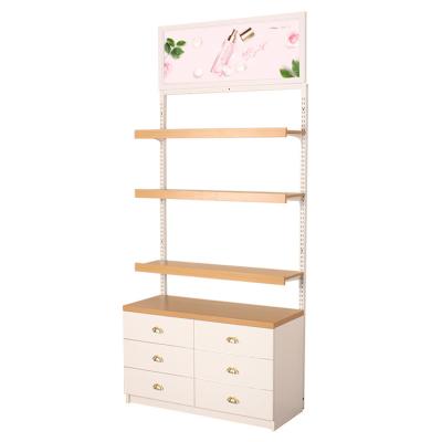 China Cosmetic Point Of Purchase Pop Display Wood Makeup Display Stand for sale