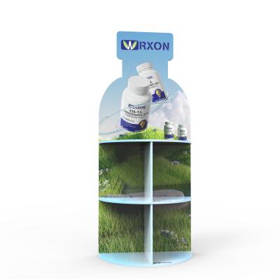 China PVC Floor To Floor Display Rack Store Display Stand For Alcohol And Health Products for sale