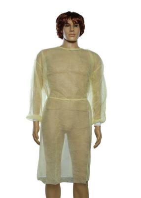 China Anti Static Medical Isolation Gowns , Yellow Disposable Coveralls CE Certificated for sale