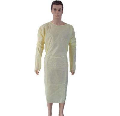 China Yellow Polypropylene Disposable Coveralls Medical Accessories S-5XL Size for sale