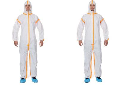 China Antiviral Protective Disposable Coverall Suit CAT 3 Type 3 / 4 / 5 / 6 Certificate for sale