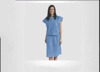 China Short Sleeve Disposable Patient Gowns Anti Permeate With FDA Approved for sale