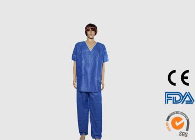 China Water Resistant Disposable Medical Scrubs , Blue Disposable Lab Coats for sale