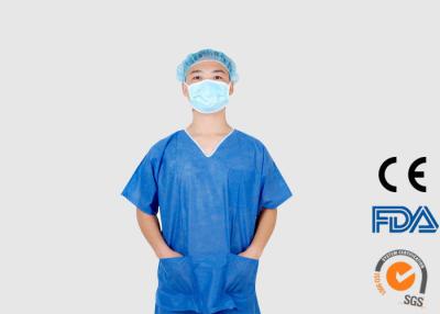 China PP Plastic Material Disposable Medical Scrubs With Short Sleeves for sale