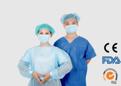 China Eco Friendly Medical Isolation Gowns , Unisex Blue Disposable Coveralls for sale
