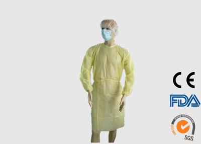 China Grandes vestuários médicos descartáveis, vestidos do isolamento do amarelo do exame da segurança à venda