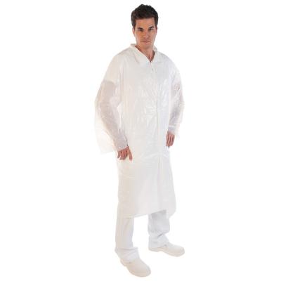 China PE Disposable Full Sleeve Lab Coat Customized Design For Electronics Factory / Food Factory for sale