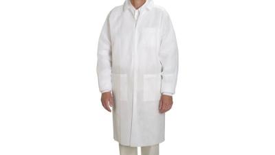 China Breathable Disposable Plastic Lab Coats Customized Sleeve Length With / Without Hoods for sale