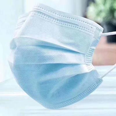 China Blue Non Woven Disposable Face Mask 3-Ply Protection For Industry / Hotel for sale