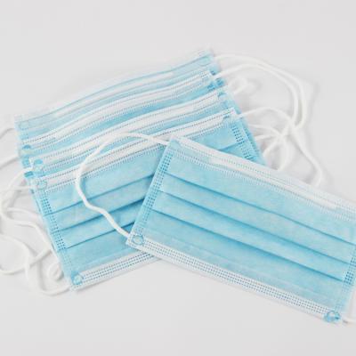China Blue Disposable Non Woven Face Mask Three Layers Green Adults Mask for sale