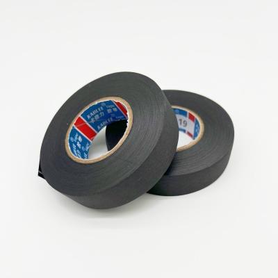 China Black Orange Wire Harness Cloth Tape 0.16mm Thickness  For Automotive Cable for sale