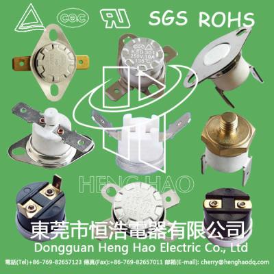 China Tipo normalmente fechado/aberto interruptor térmico do termostato bimetálico bonde do forno KSD, do KSD à venda