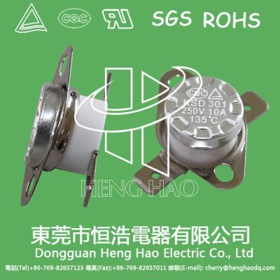 China Uso termal de los hornos de microondas del protector del reset manual sobre el termóstato del bimetal del KSD del calor en venta