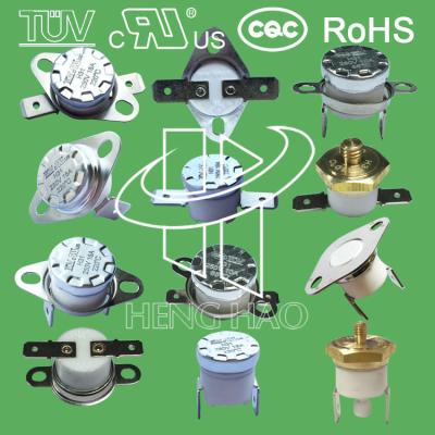 China UL cortada termal TUV CQC ROHS kc del interruptor KSD301 250V 16A del termóstato de cerámica de alta temperatura en venta