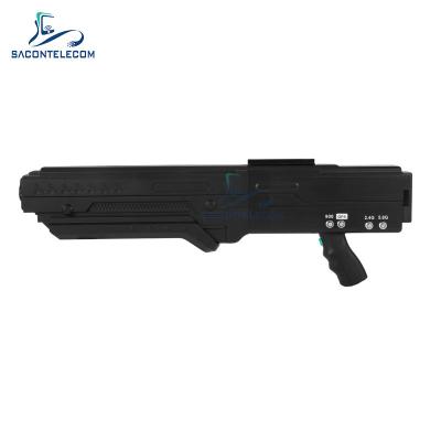 China 1.2KM Distance Gun Drone Portable UAV Signal Jammer 2.4G 5.8G GPS 900mhz for sale