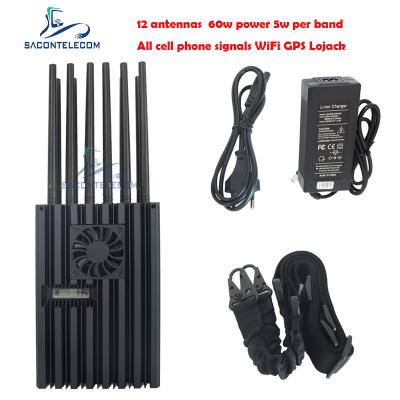 China 60w 40m Radius Cell Phone Signal Jammer 2G 3G 4G 5G WiFi GPS Lojack for sale