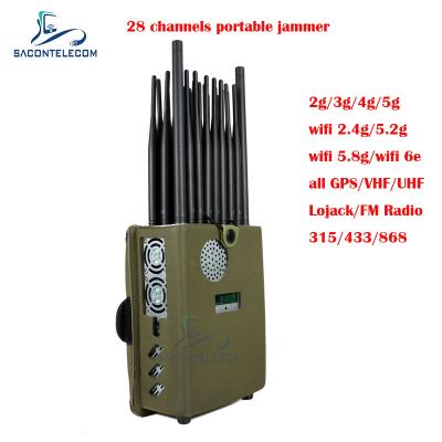 China 28 Channels Handheld Mobile Phone Signal Jammer for sale