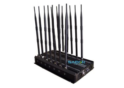 China 14 Bands Cell Phone Disruptor Jammer 4 Cooling Fans With 70m Shield for sale