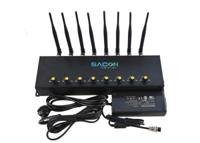 China 8 Bands Long Range Cell Phone Jammer , RF Signal Jammer 427*116*60mm Size for sale