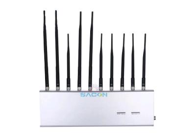 China VHF UHF Cell Phone Wifi Jammer 10 Bands High Gain Antenna For School / Military for sale