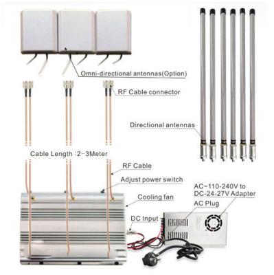 China 24 Hours Working Prison Cell Phone Jammer 6 Antennas 2G 3G 4G GPS 90w Power for sale