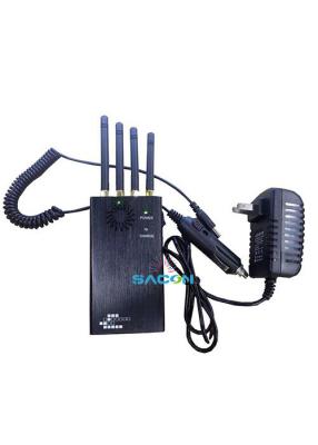 China 4 Antennas Portable Signal Jammer 2w GSM GPS 20m AMPS TACS for sale