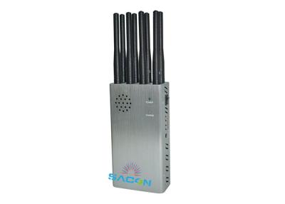 China 8w High Power Cell Phone GPS Jammer / Blocker 8 Bands With 30m Range for sale