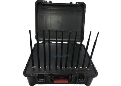 China Handheld Box Manpack Jammer 11 Channels Antenna 55W High Power Built - In Battery for sale