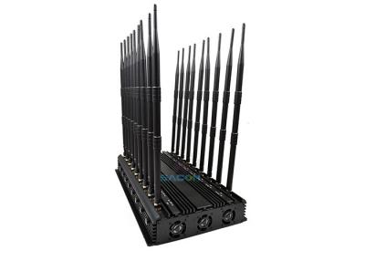 China 130Mhz - 6Ghz Cell Phone Signal Jammer 18 Antennas 42 Watt High Power Up To 40m for sale