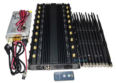 China 5 Cooling Fans WiFi Signal Jammer Block GPS VHF UHF Lojack 315 433 868 18 Bands for sale