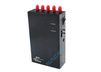 China Portable Cell Phone Signal Jammer 5 Channels 2G 3G WiFi GPS Built - In Battery for sale