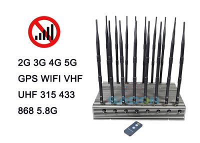 China 16 Antennas 5G Network Blocker Device 5-8w Each Band 315Mhz 433Mhz VHF UHF All GPS for sale