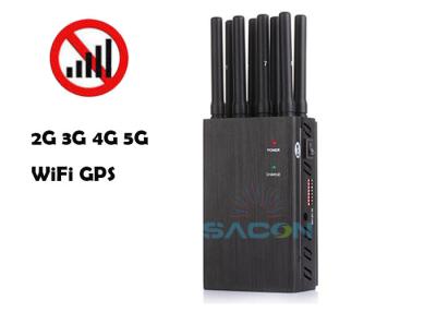 China WiFi 2.4G 5.8G GPS 2G 3G 4G 8 Bands Portable Mobile Signal Jammer for sale